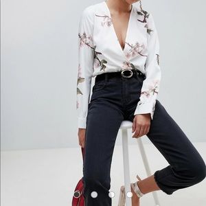 Missguided Floral Wrap Bodysuit